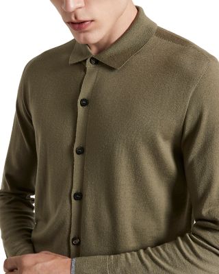 Collared Wool Button Front Sweater
