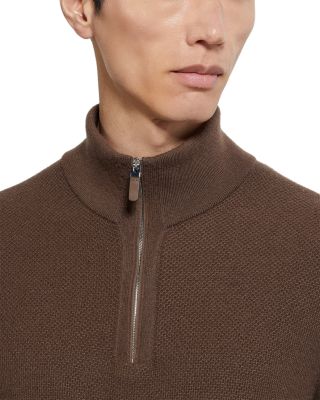 Oasi Cashmere Zip Mock Neck Sweater