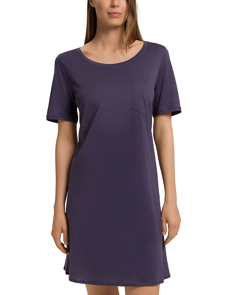 Hanro Cotton Deluxe Sleepshirt In Blue