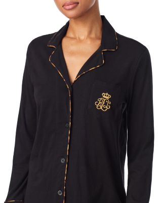 Long Sleeve Notch Collar Long Pants Pajama Set