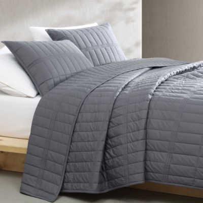 Washed Percale Solid 3 Piece Quilt Set, Queen