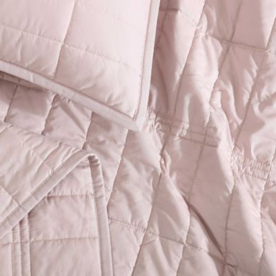 Washed Percale Solid 3 Piece Quilt Set, King
