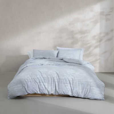 Washed Percale Wavy Stripe 3 Piece Comforter Set, King
