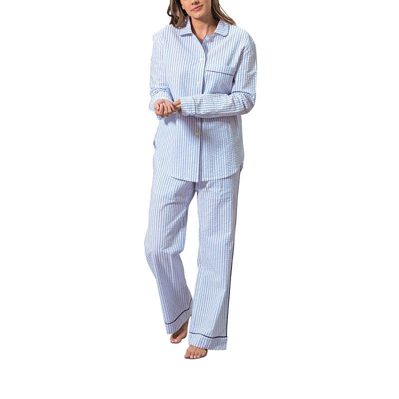 Matouk Matteo Striped Seersucker Pajama Set