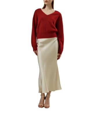 Brushed V-Neck Cashmere Sweater