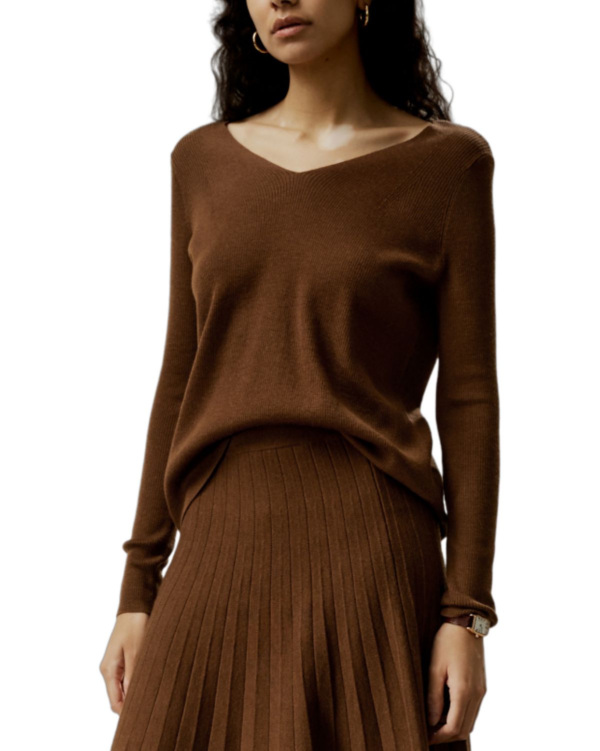 Lilysilk V-Neck Ultra-Fine Merino Wool Sweater