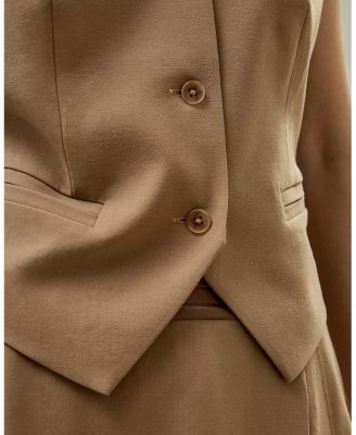 Silk-Wool Vest with Jacquard Silk Back