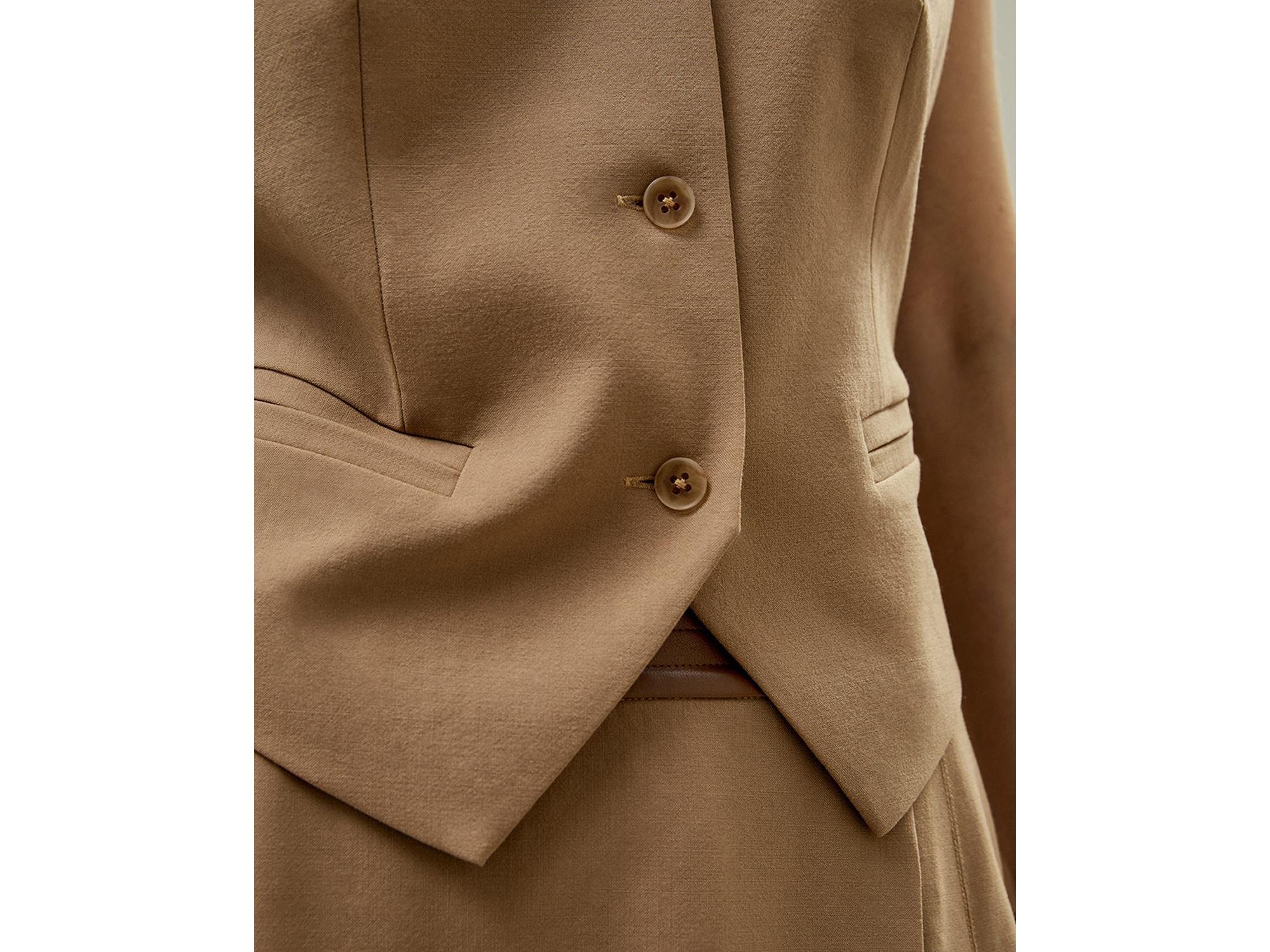 Silk-Wool Vest with Jacquard Silk Back — Image 4