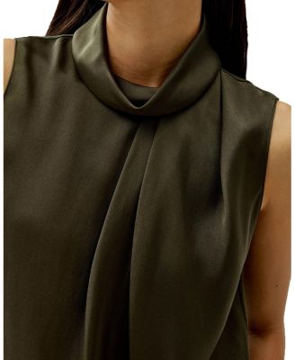 Asymmetrical Sleeveless Cowl Neck Top