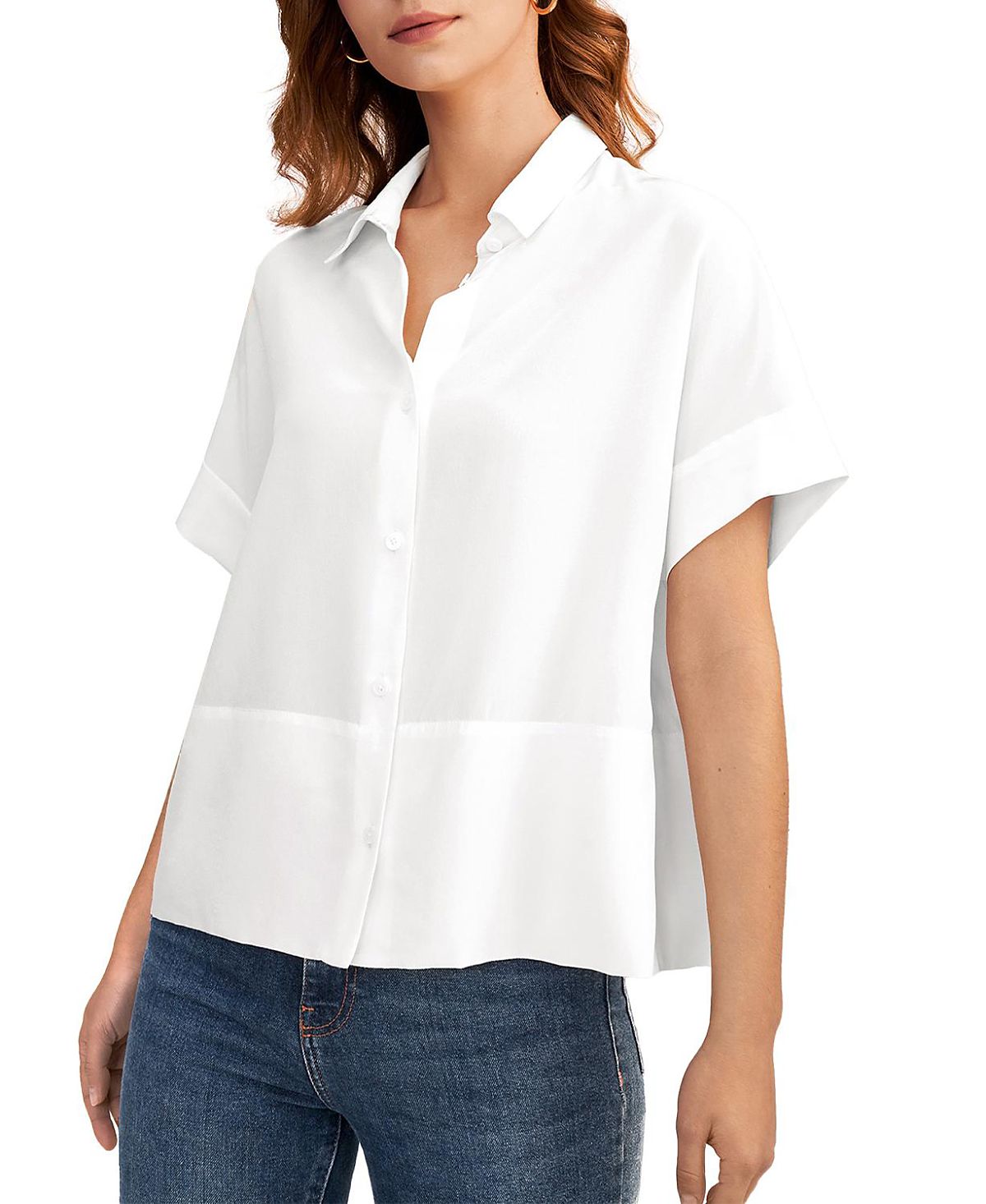 Lilysilk Casual Short Sleeves Loose Silk Shirt