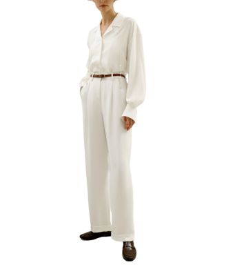 Tie-Detailed Silk Blouse Shirts