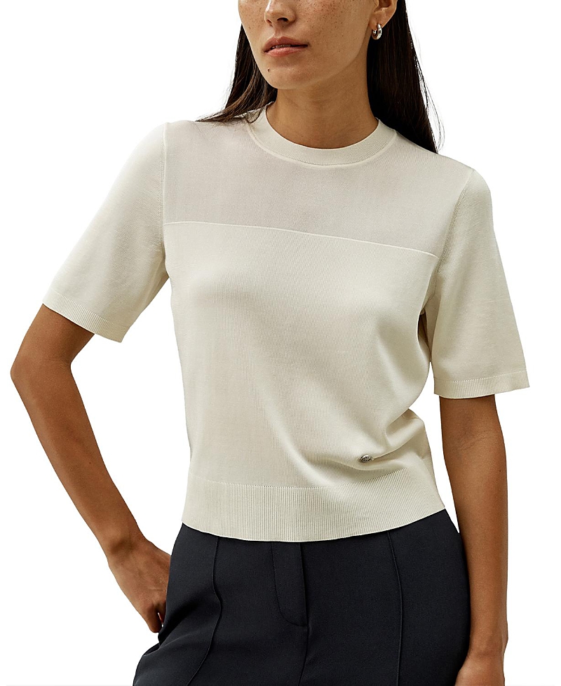 Lilysilk Sophisticated Dual-knit Silk T-shirt In White