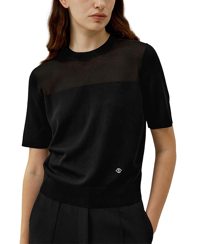 Lilysilk Sophisticated Dual-knit Silk T-shirt In Black