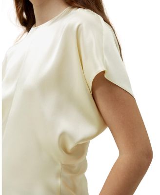 Short Batwing Sleeve Silk Contour Top