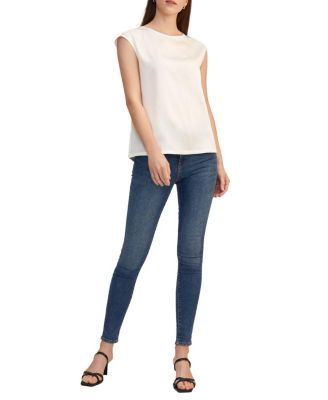 Basic Cap Sleeves Silk Tee