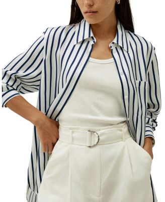 Oversized Palma Stripe Silk Shirt