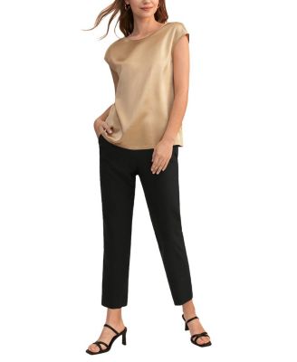 Basic Cap Sleeves Silk Tee