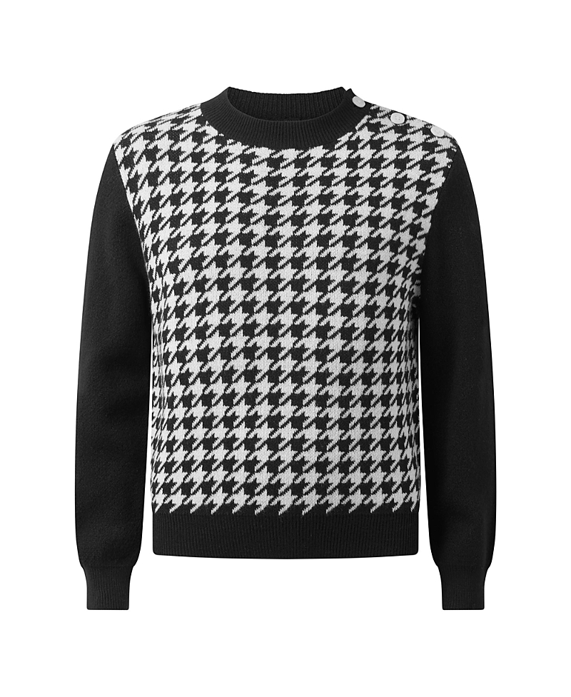 Rachel Riley Girls' Houndstooth Sweater - Little Kid, Big Kid In Black