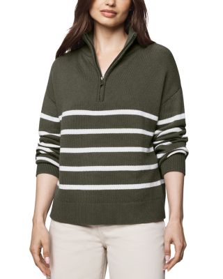 Georgie Stripe Quarter Zip Sweater