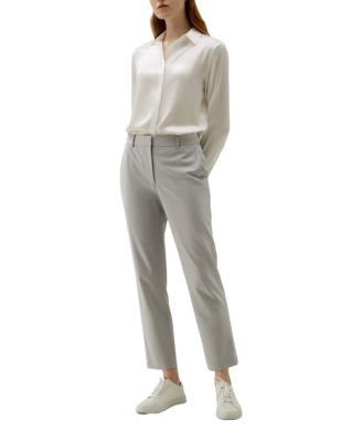 Women's Basic Concealed Placket Silk Shirt