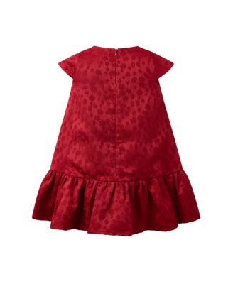 Girls' Red Petal Damask Drop Hem Dress - Little Kid, Big Kid