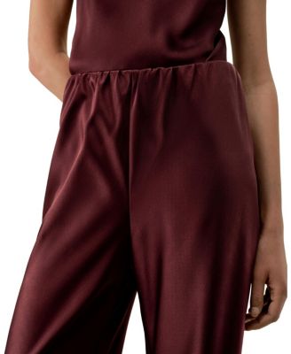 Straight-Leg Silk Satin Pants