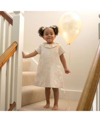 Girls' Gold Damask Shift Dress - Little Kid, Big Kid