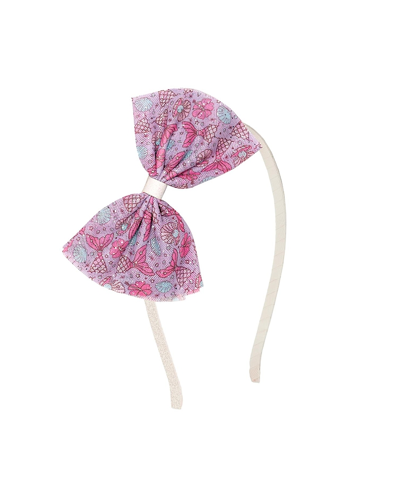 Sweet Wink Girls' Mermaid Splash Tulle Bow Headband
