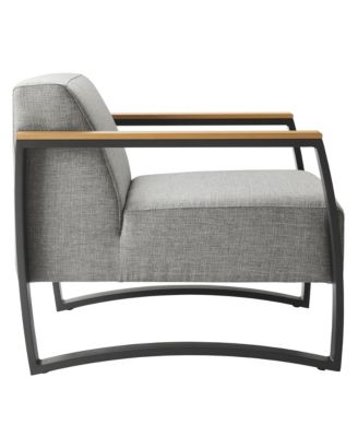 Sauve Outdoor Patio Aluminum and Fabric Armchair