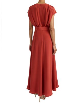 Fallon Midi Hi-Lo Dress in Silk Crepe de Chine