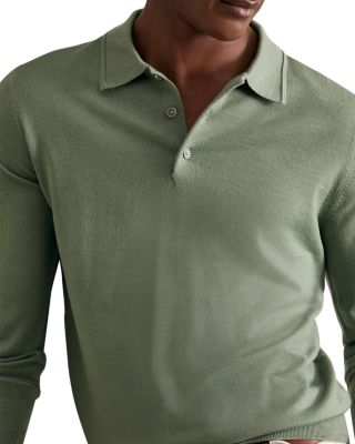 Trafford Merino Wool Long Sleeve Polo Shirt