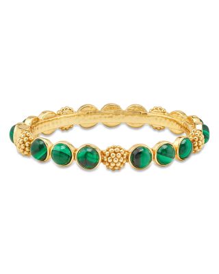 Malachite Berry Gem Hinged Bangle Bracelet