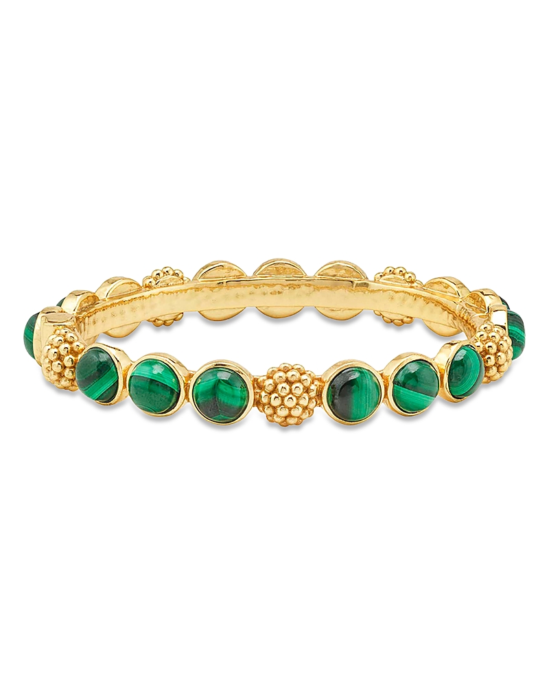 Capucine De Wulf Malachite Berry Gem Hinged Bangle Bracelet In Multi