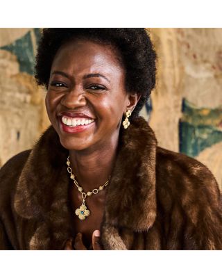 Blue Labradorite Berry Clover Double Sided Pendant