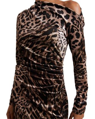 Briana Printed Velvet Dress