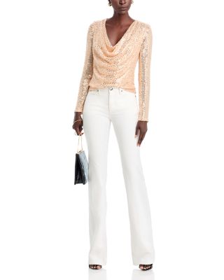 Leon Beaded Cowlneck Top