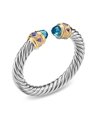 Renaissance&reg; Cable Flex&reg; Bracelet in Sterling Silver with 14K Yellow Gold, 9mm