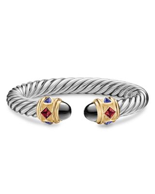 Renaissance&reg; Cable Flex&reg; Bracelet in Sterling Silver with 14K Yellow Gold, 9mm