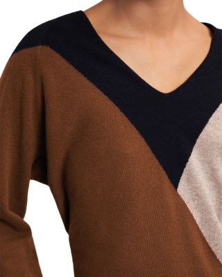 June V Neck Colorblocked Sweater 