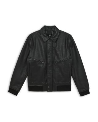 Purleigh Leather Zip Through Funnel Jacket