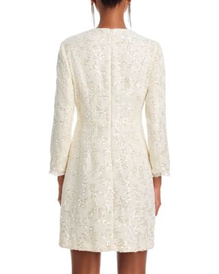 Long Sleeved Bow Detail Fit-and-Flare Dress 