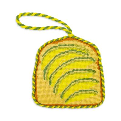 Avocado Toast Needlepoint Icon Ornament