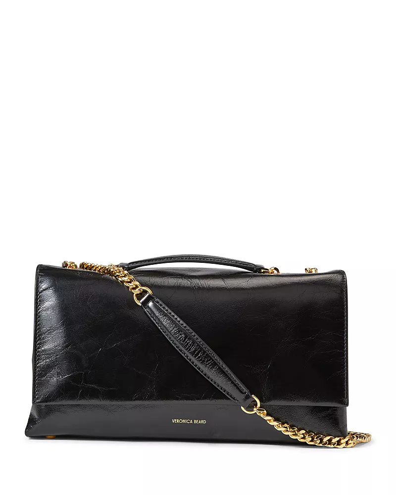 Veronica Beard Small Crinkle Leather Wedge Bag