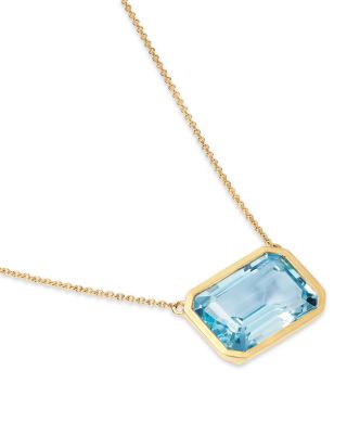 Sky Blue Topaz Pendant Necklace in 14K Yellow Gold, 16-18"