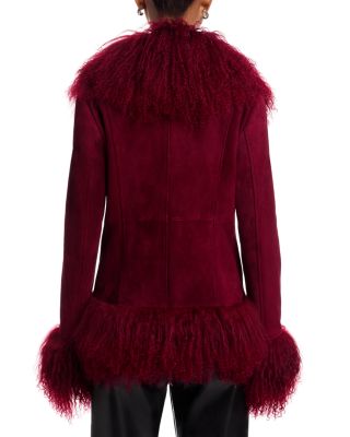 Dorothy Suede & Shearling Trim Coat