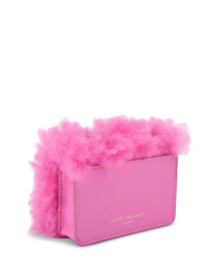 Kensington Micro Pink Fluffy Fabric & Leather Shoulder Bag
