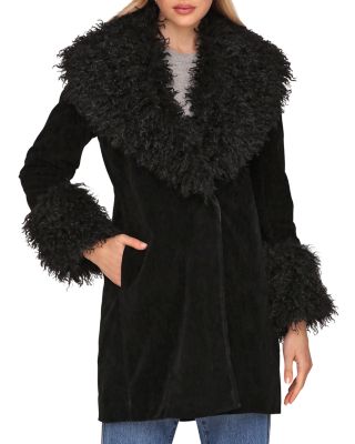 Faux Fur Trim Coat