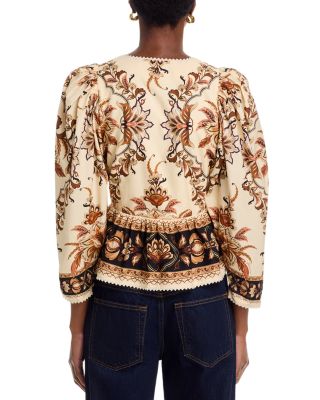 Majestic Garden Lace Puff Sleeve Cotton Top