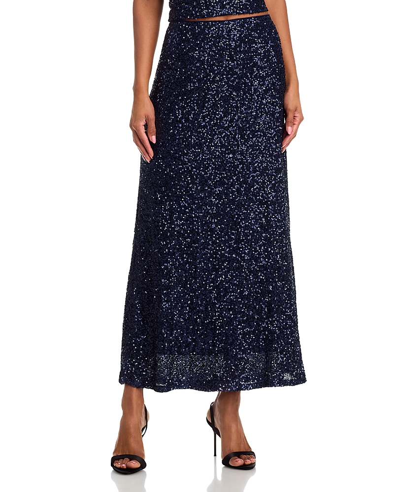 Aqua Sequin Maxi Skirt- Exclusive Aqua Sequin Maxi Skirt- Exclusive