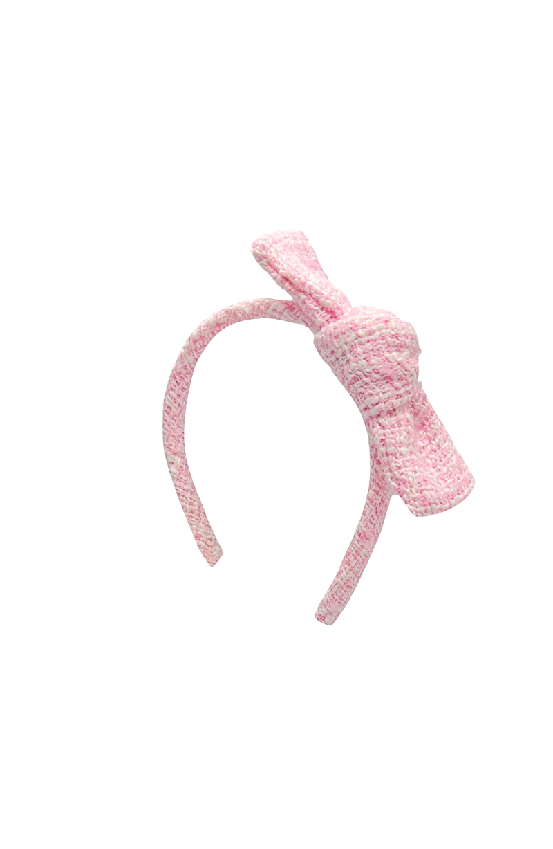 Bits & Bows Girls' Tweed Bow Headband - Little Kid, Big Kid In Pink